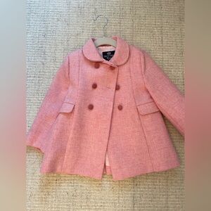 Trotters London 100% Wool Size 2T Pink Coat